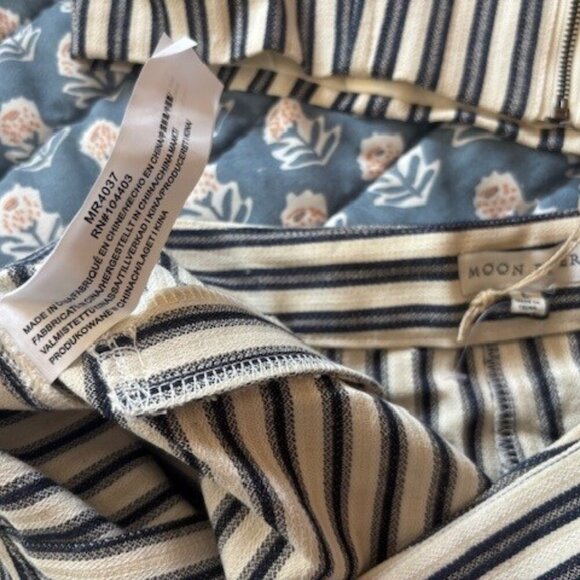 β NWT Anthropologie Moon River // Striped Crop Top & Shorts Set // Size Large - Picture 7 of 7